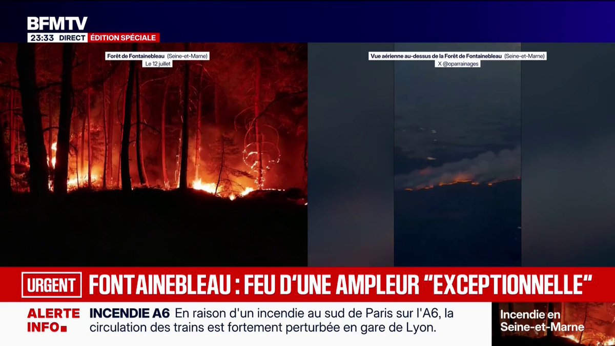 Les images aériennes de l'incendie dans la forêt de Fontainebleau
