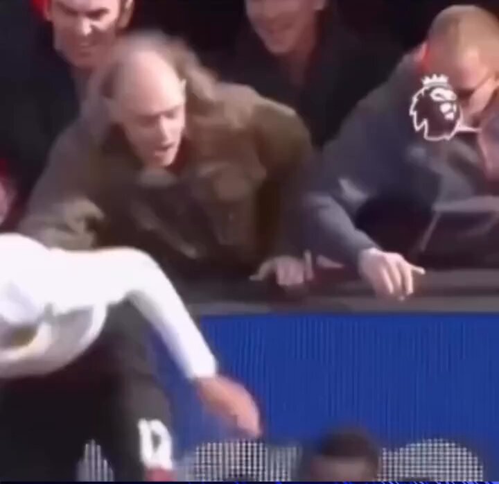Liverpool taraftarının, Balotelli'nin kırmızı kart görmesini engellediği ikonik an.