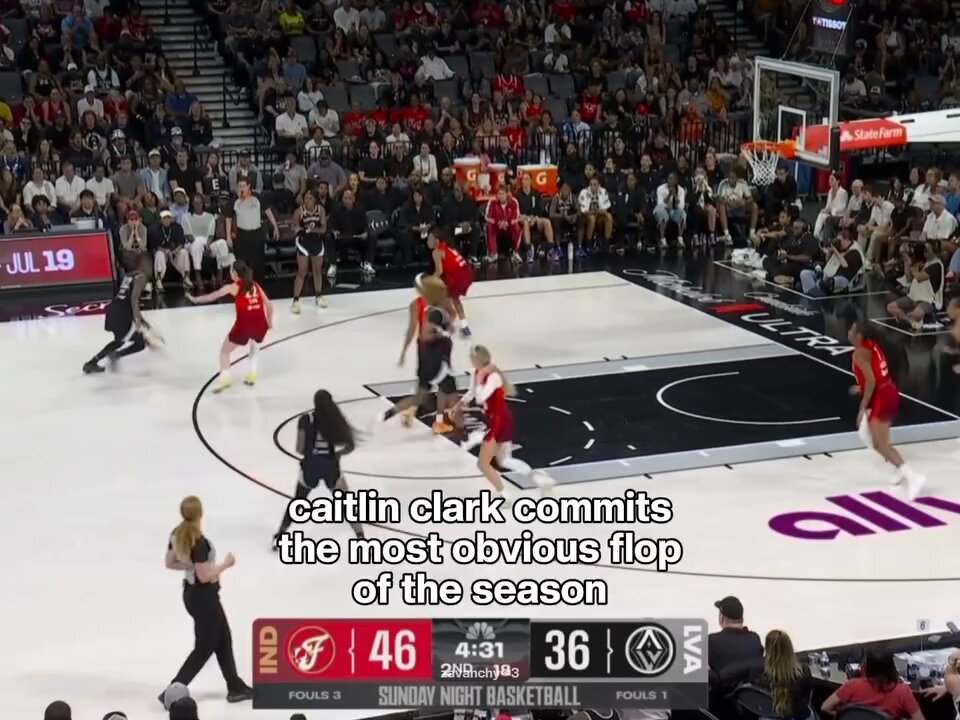 Caitlin Clark with the most obvious flop of the WNBA season. We gotta be serious. No shade, no h8, but nothing hurt until she heard that whistle 😭😭