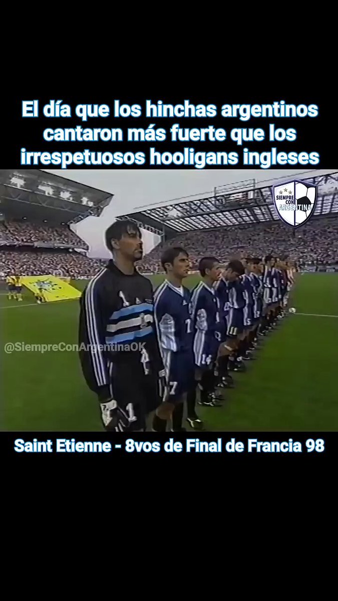 Los Ingleses cantando por encima del himno Argentino, Mundial 1998.