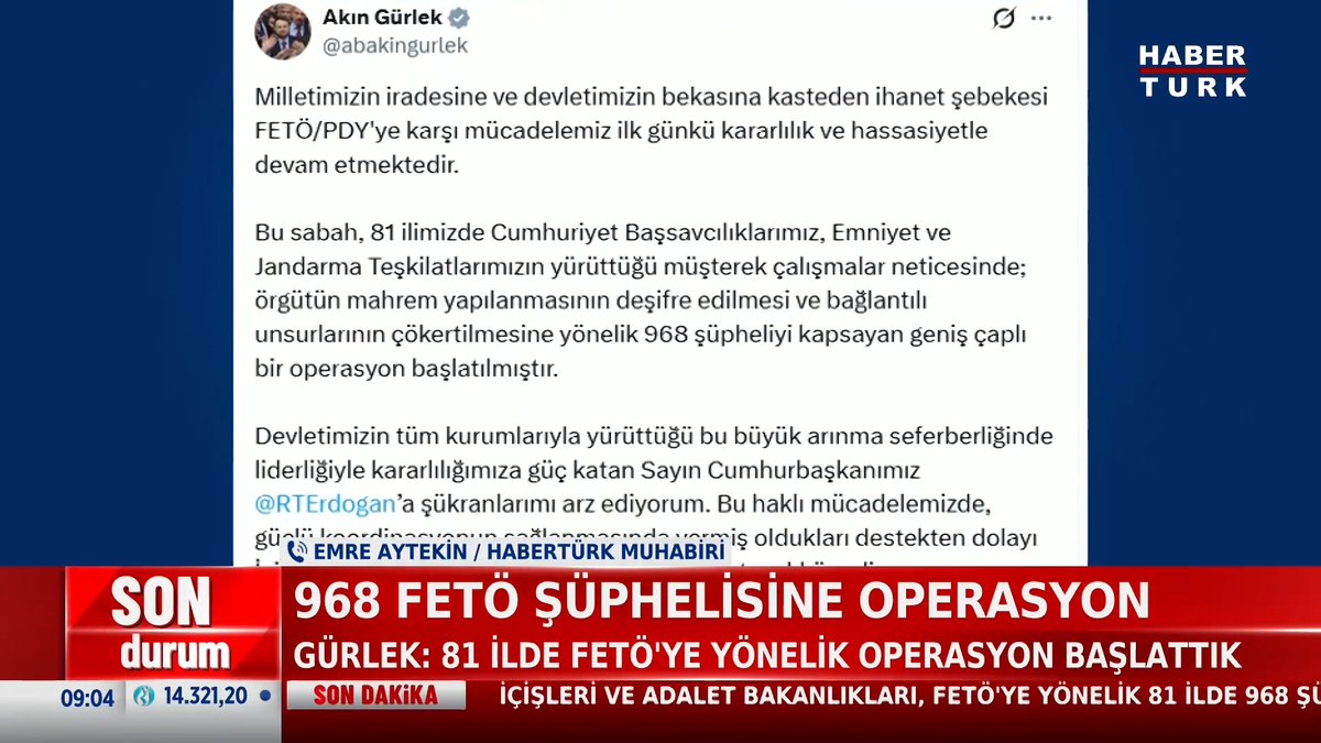 #SONDURUM - 968 FETÖ şüphelisine operasyon Akın Gürlek: 81 ilde FETÖ'ye yönelik operasyon başlattık.