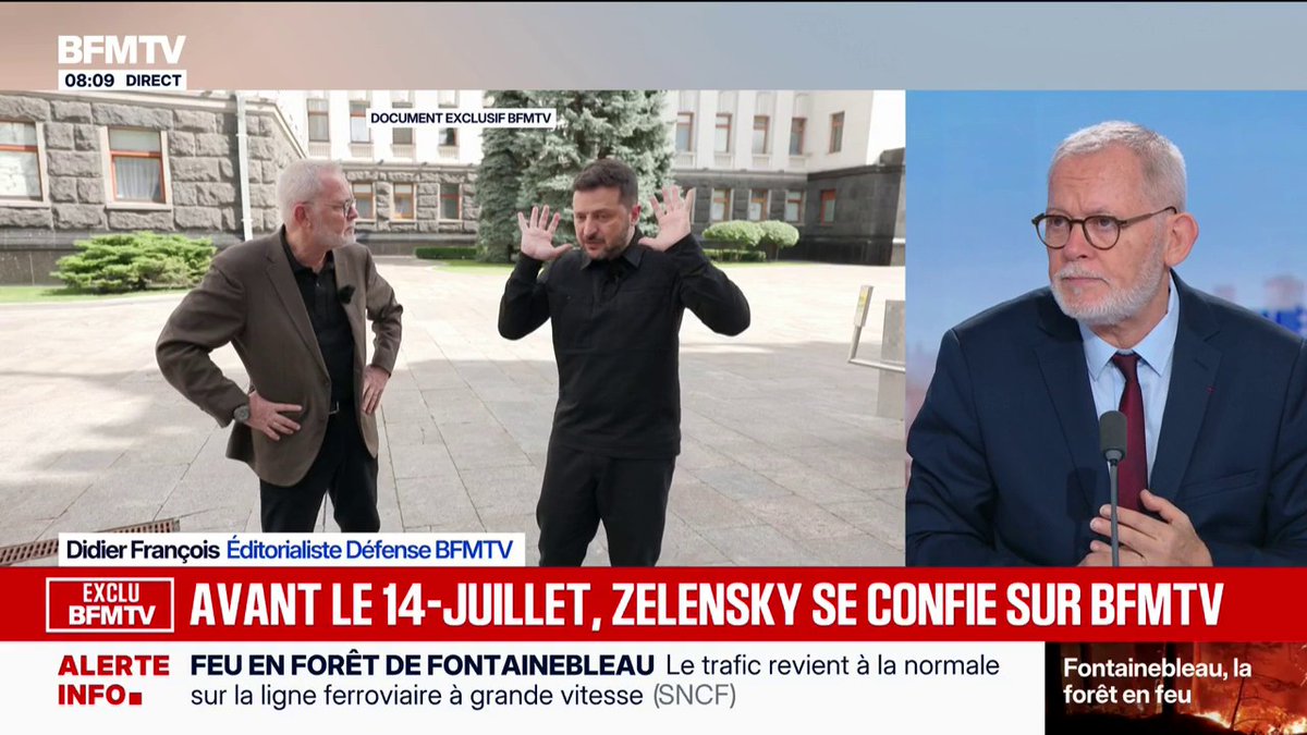 🗨️ "Les Ukrainiens sont très attentifs aux risques de frappe parce que la Russie frappe tout le temps" De retour d'Ukraine, Didier François, éditorialiste défense BFMTV, raconte comment l'interview avec Volodymyr Zelensky s'est déroulée