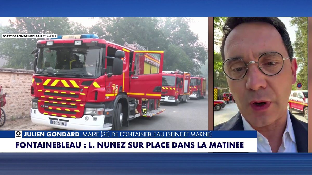 Alors que l’incendie en forêt de Fontainebleau a parcouru 800 hectares et nécessite la mobilisation de deux Canadair, Julien Gondard, maire de Fontainebleau, dénonce : «C'est un attentat à la forêt, il faut punir très fortement ses auteurs», dans #LaMatinale