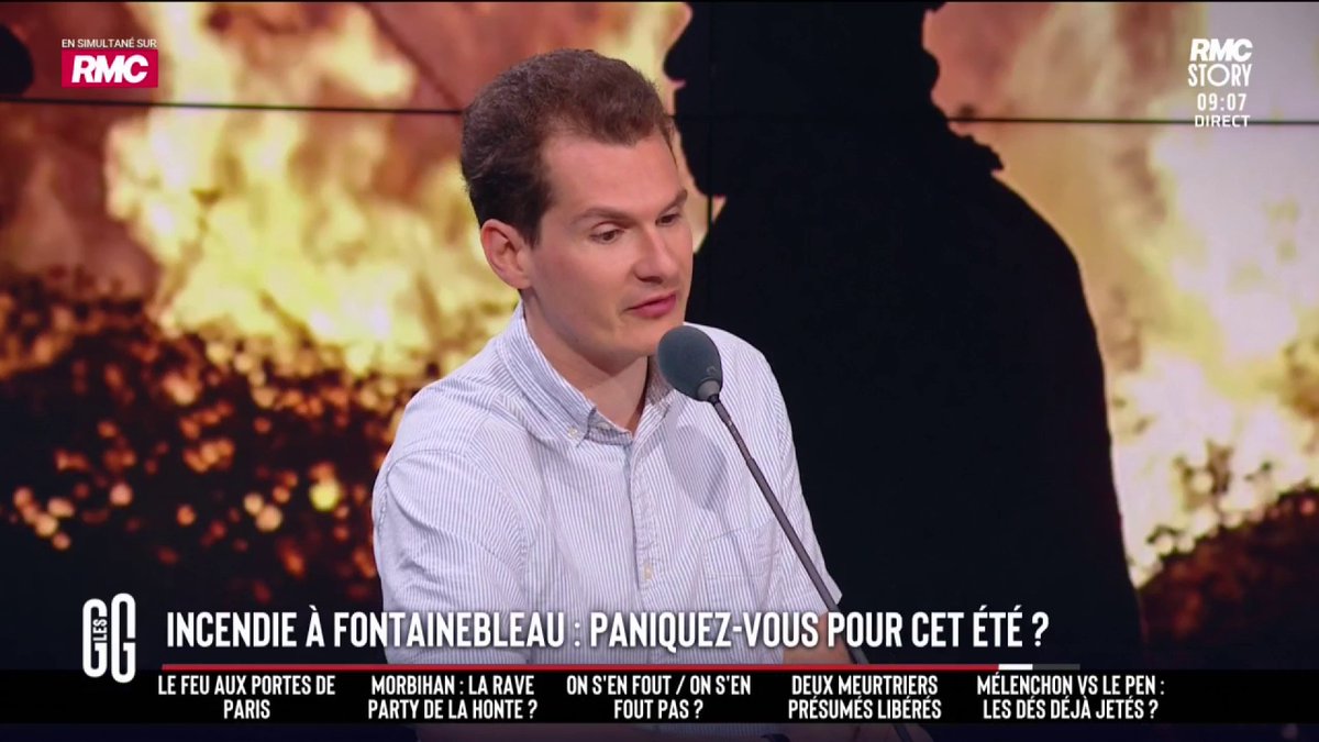 🔥 24 feux en cours en France, incendie « d’une ampleur exceptionnelle » à Fontainebleau. 🗣️ Jean-Loup Bonnamy : "Si tu veux la retraite à 60 ans, tu ne peux t'étonner qu'on manque de Canadair." #GGRMC