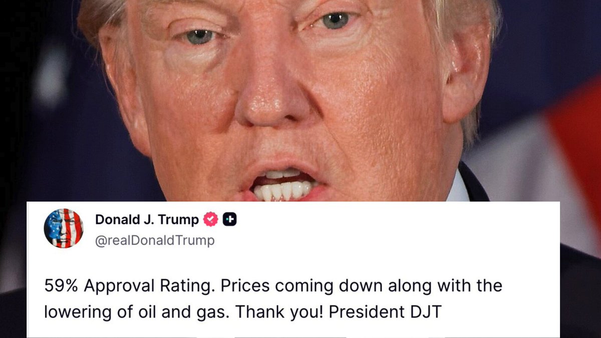 UPDATE: President Trump announced a 59% public approval rating. 🇺🇸 Trump administration energy policies continue to take effect, with increased domestic energy production contributing to lower oil and gas prices and providing relief at the pump for many American families.👏👏 The administration is holding the line on inflation, strengthening domestic manufacturing to secure greater financial independence.
