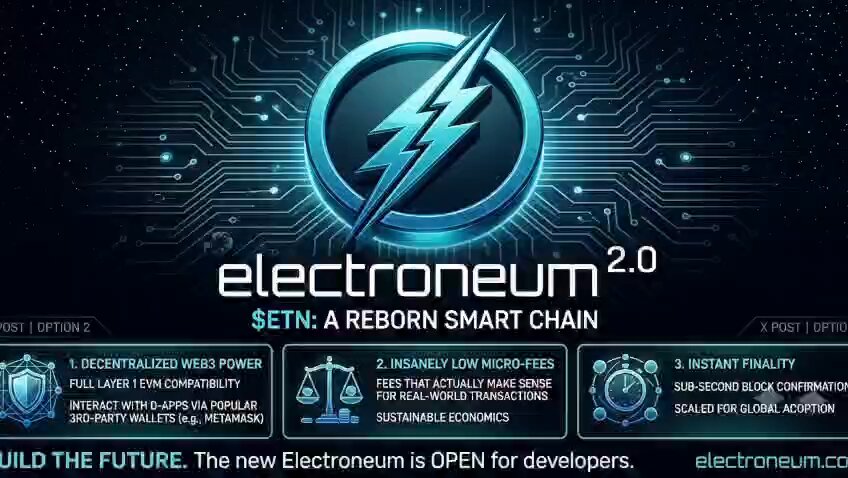 If you haven’t looked at Electroneum ($ETN) lately, it’s time to look again. ​We’ve fully shed our app and transitioned into a lean, fast, EVM-compatible Smart Chain. ​Why builders and users are migrating to the new $ETN network: 1️⃣ True Web3 Compatibility: Deploy or interact with dApps seamlessly using your favorite third-party wallets. 2️⃣ Insanely Low Fees: Microtransactions that actually make sense for real-world projects. 3️⃣ Instant Finality: Scaled for global adoption. ​The network is open. The tech is decentralized. Come build the future with us. 🛠️✨ Learn more: ⬇️ ​#ETN #CryptoCommunity #SmartChain #Solidity #Altcoins