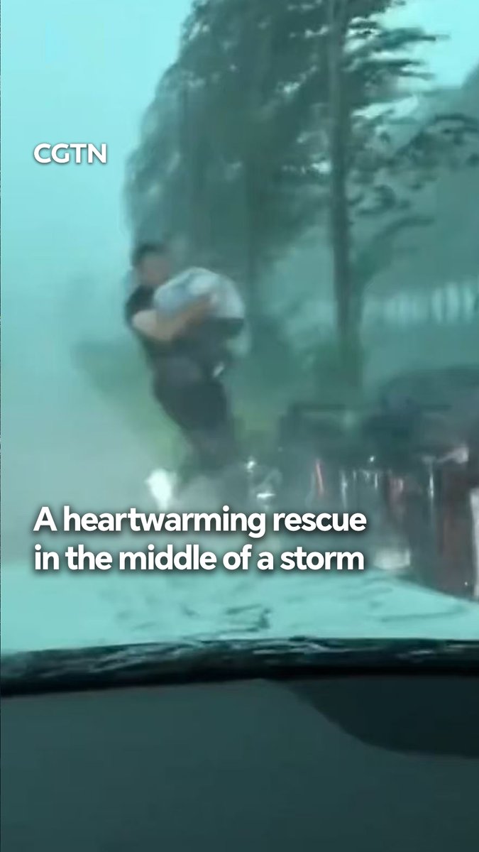 A family driving through Shandong Province encountered a tricycle that had flipped over on July 10. Without hesitation, a man rushed out to rescue an elderly person and a child trapped inside, safely bringing the child into his car to shelter. #ChinaSeen