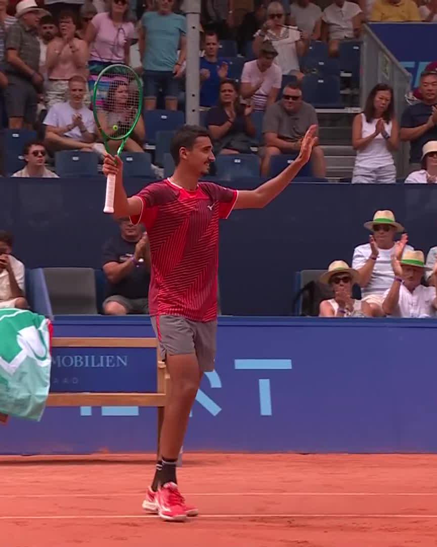 A winning return to Gstaad! 💪 Sonego defeats Joel Schwaerzler 6-4 7-6 to book his place into round 2! #SwissOpenGstaad