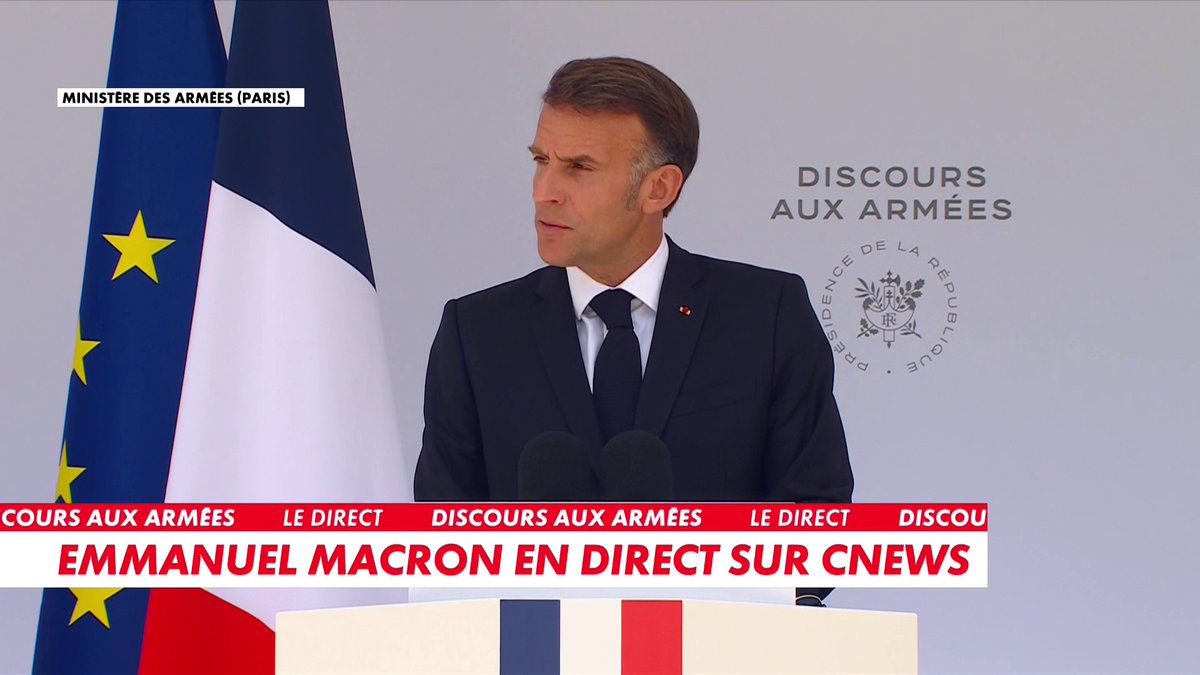 Lors de son ultime discours aux armées à la veille de la cérémonie du 14 juillet, Emmanuel Macron annonce «64 milliards d'euros pour les armées en 2027» Toute l'info est à retrouver sur