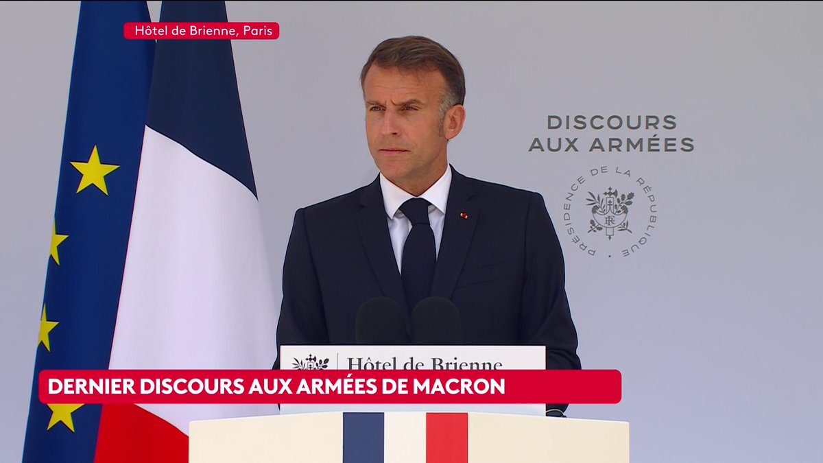🔴 "Avant même le lancement de cette guerre insensée que mène la Russie contre l'Ukraine (...), nous prônions l'autonomie stratégique de la France et de l'Europe (...) avec pour objectif d'être libres, craints, puissants", affirme Emmanuel Macron.