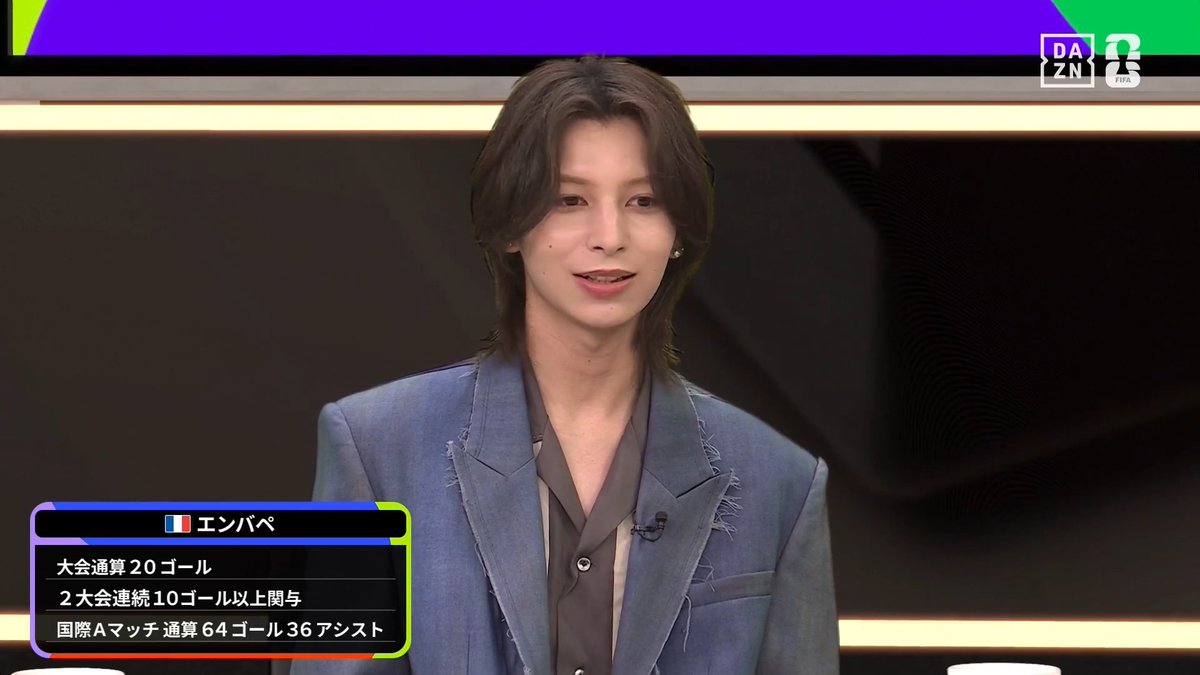 エンバペを絶賛のADAM(STARGLOW)さん‼ 得点ランキング首位のエンバペについて ☑両足使える ☑ドリブルから行ける ☑ワンタッチをしっかり決め切る ☑PKも決める と賞賛👏 📺#FIFAワールドカップ -デイリーハイライト- 🗓️毎日19:00〜 #DAZN 配信中 #本気で楽しむならDAZN
