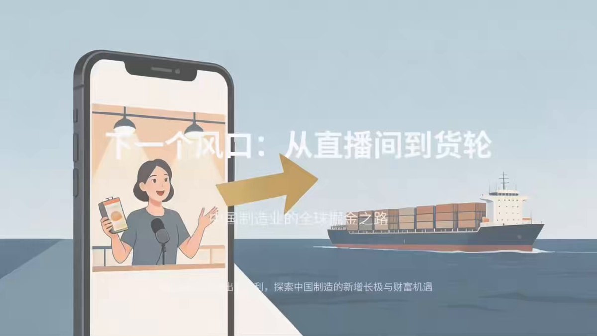 卧槽！听好了， 中国下一批有钱人，不在直播间里，在集装箱货轮上！ 电商内卷到利润归零，外贸却靠汇率差、信息差赚得盆满钵满。 2026年，敢跳出内卷的人，已经在全球掘金了。 #外贸 #经济风口 #中国制造出海