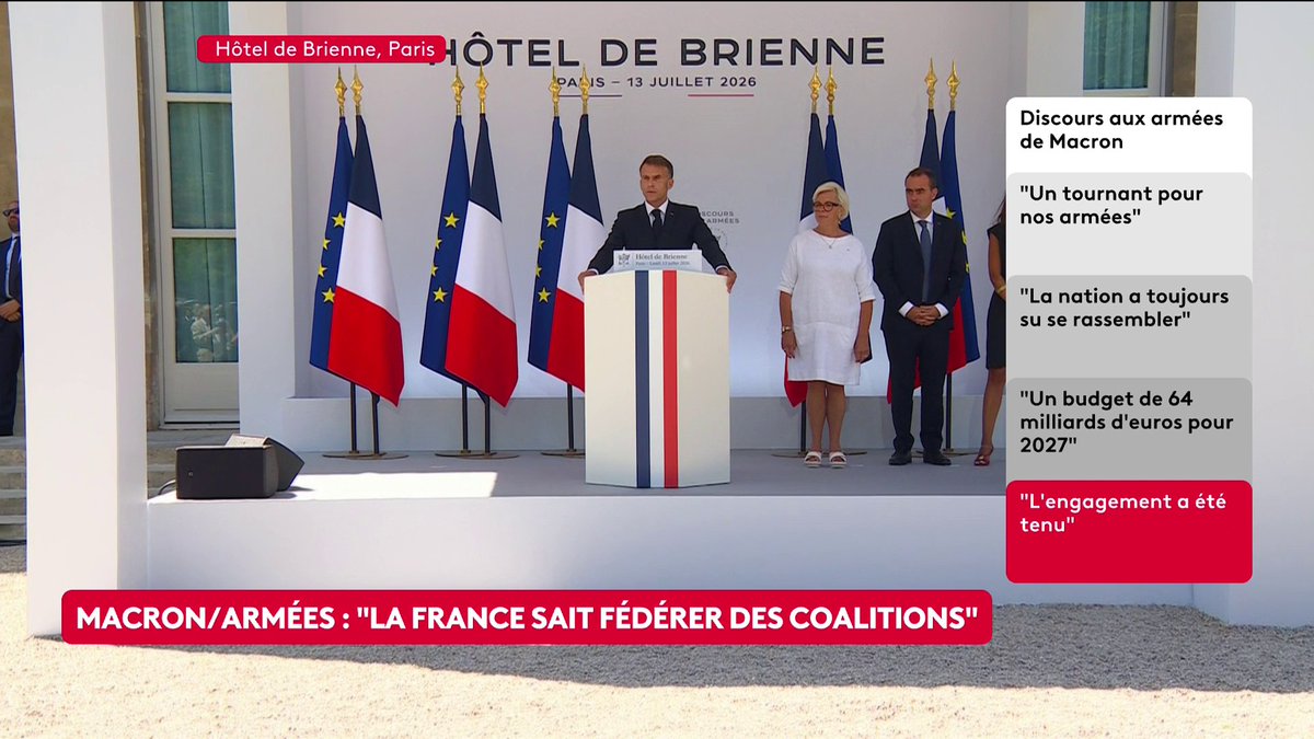 🔴 "Le message que nous envoyons au monde est le suivant : la paix est notre but. Oui, nous chérissons la liberté et le droit, nous nous tenons prêts à combattre pour les défendre, au prix du sang s'il le faut." 🗣 Emmanuel Macron aux armées. #canal16