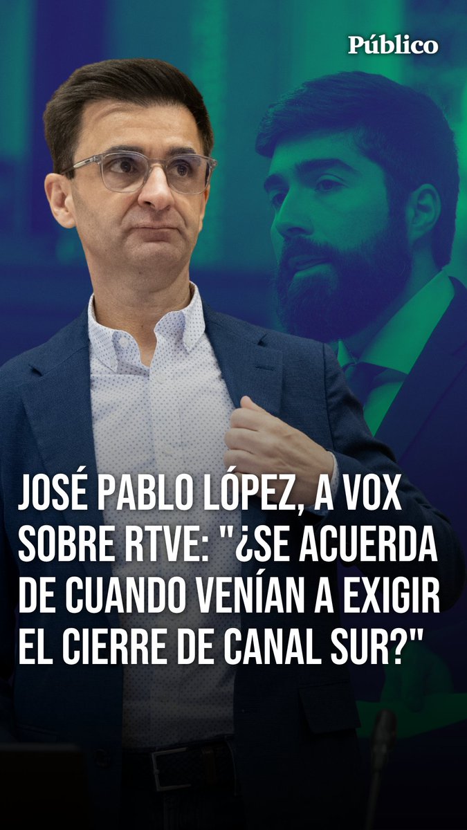 🎥 José Pablo López responde a los bulos de Vox sobre RTVE: "No quieren eliminar los medios públicos. Lo que quieren es asaltarlos para colocar a los suyos. ¿Se acuerda de cuando venían aquí a exigir el cierre de Canal Sur?"