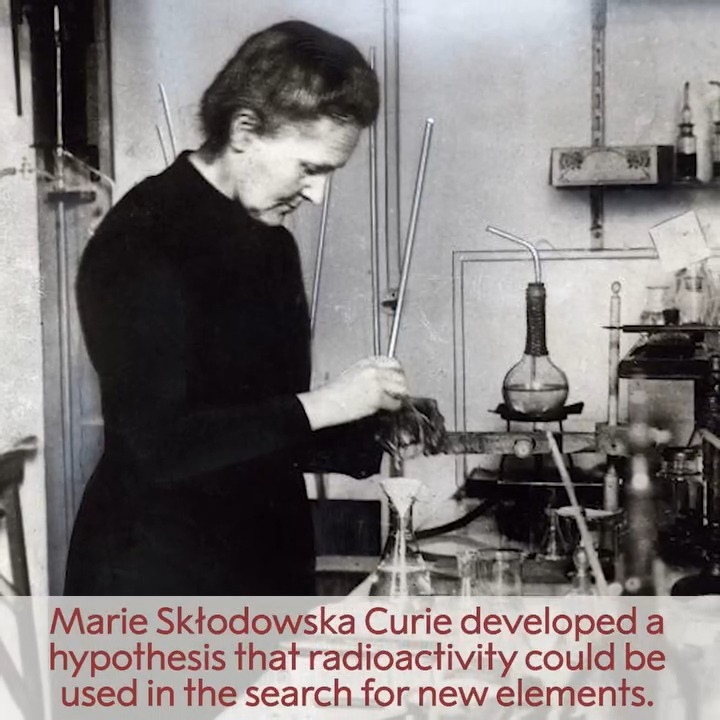 In July 1898, Marie Skłodowska Curie and Pierre Curie published work where they mentioned the term radioactivity for the first time. During that year, the two Nobel Prize laureates discovered two new elements: polonium and radium. #NobelPrize