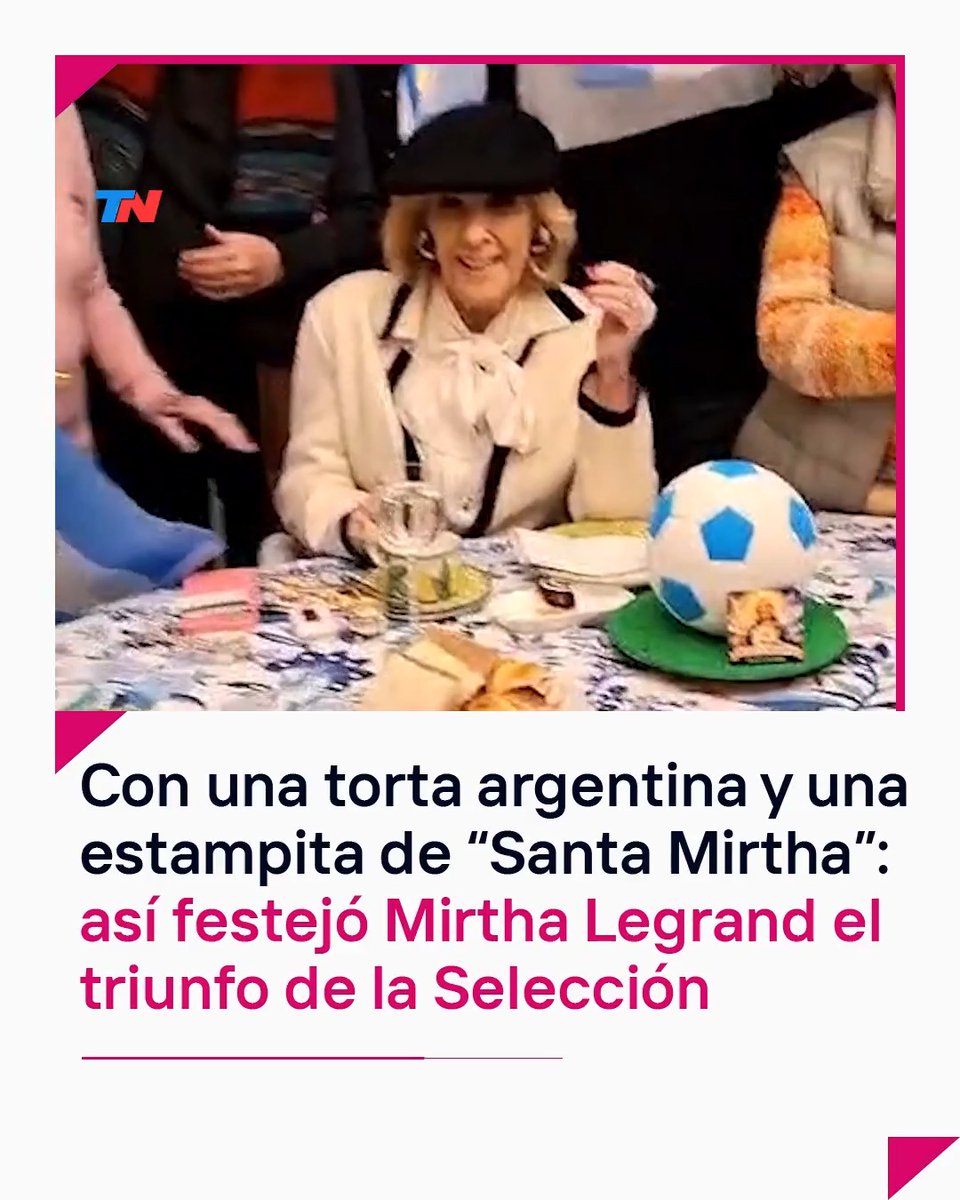 🤩"¡VAMOS, VAMOS, ARGENTINA!"🇦🇷 ☕El té de los domingos en la casa de Mirtha se vistió de celeste y blanco luego de la victoria de la Selección argentina 3-1 a Suiza: con banderas, una torta bien argentina y la estampita de "Santa Mirtha" así lo vivió la Chiqui🥳