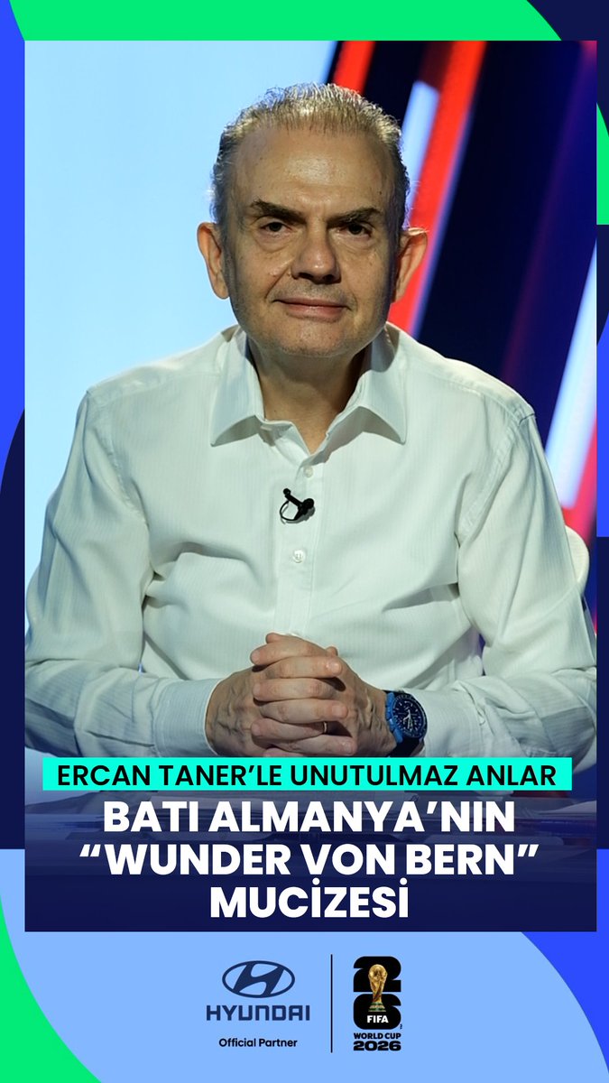 FIFA Dünya Kupası 2026™ Resmi Sponsoru Hyundai'nin katkılarıyla hazırlanan "Ercan Taner'le Unutulmaz Anlar" Dünya Kupası boyunca her gün sizlerle olacak. Bölüm 33: Batı Almanya’nın “Wunder von Bern” Mucizesi 🎙️ Ercan Taner 📻 Radyospor Hyundai Türkiye #reklam