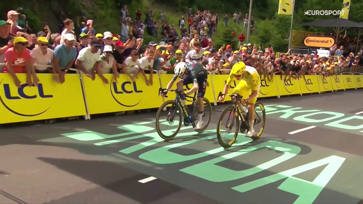 ❌👽 La última vez que Pogacar se mostró 𝐡𝐮𝐦𝐚𝐧𝐨 en el Tour 🔙 Fue en la edición de 2024, cuando cayó derrotado, en la 11ª etapa, en un mano a mano final ante Jonas Vingegaard 👀 Este martes se repite la llegada a Le Lioran con una oportunidad para la revancha. #TDF2026