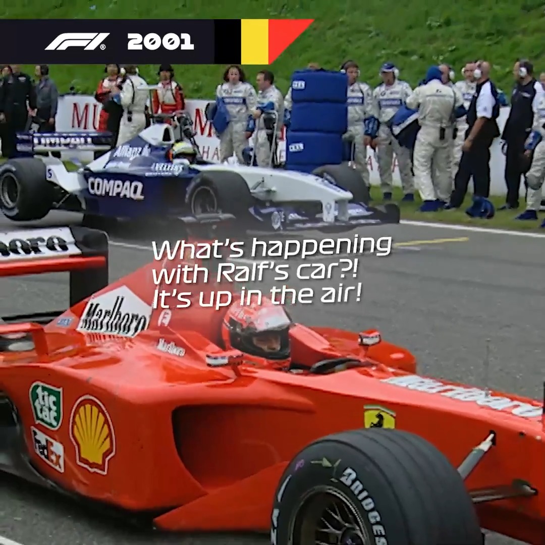 High drama on the starting grid back in 2001 😮 #F1 #BelgianGP