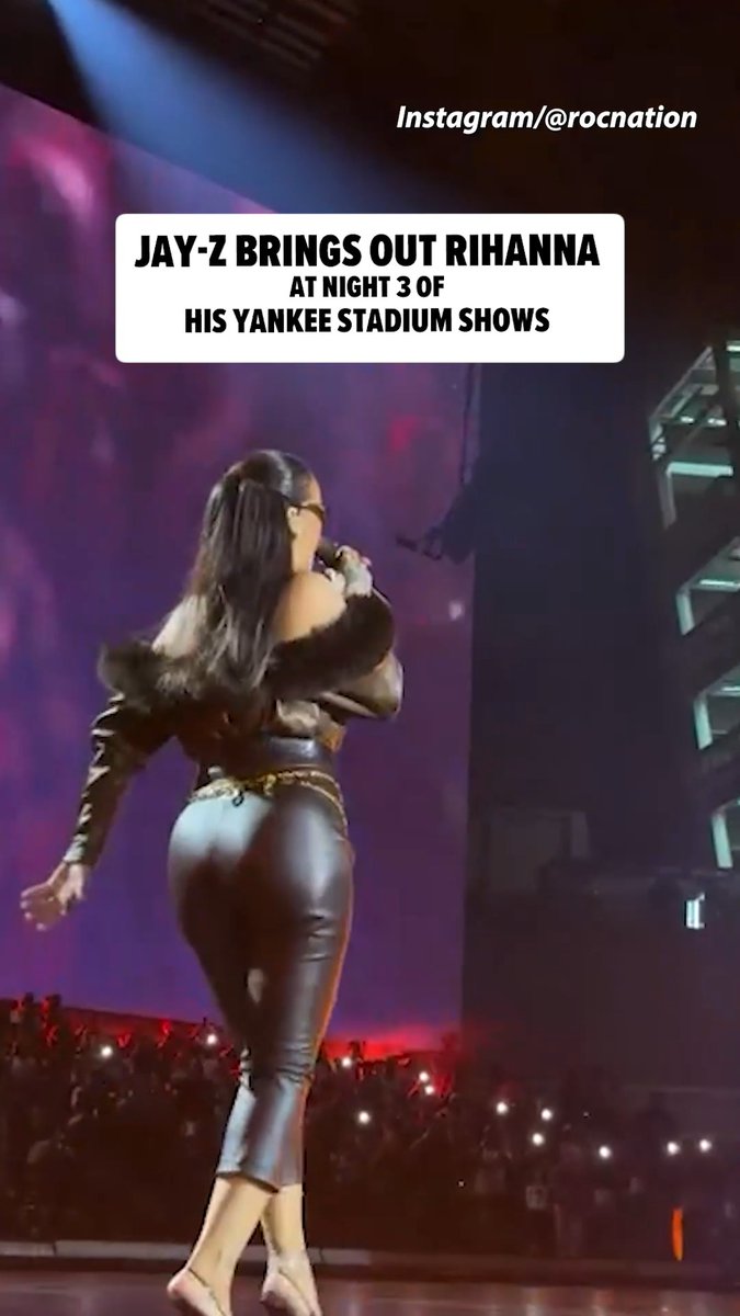 🔥 Jay-Z shocks the crowd and brings out Rihanna during his "Extra Innings" night at Yankee Stadium!