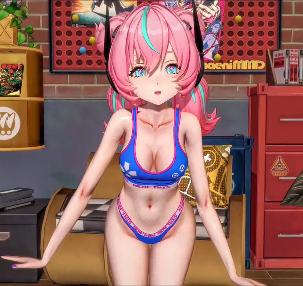 Uhh.. Aria?! Get back in the room! 😭💢 SFW ANIMATION #MMD #ZenlessZoneZero #Aria