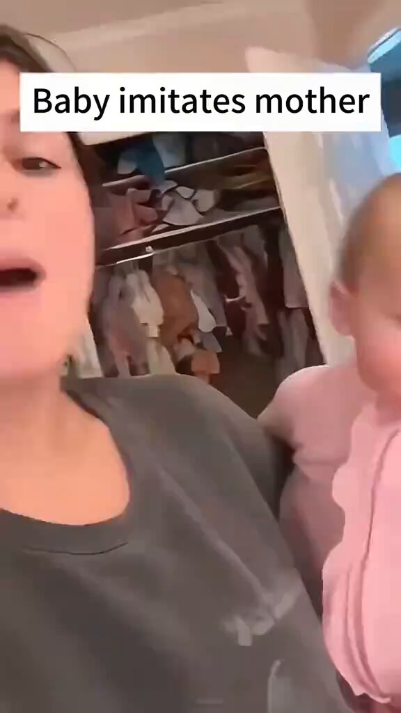 When a baby imitates an adult – it’s absolutely adorable ☺☺☺