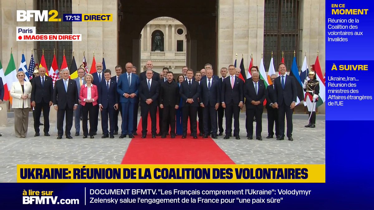 Guerre en Ukraine: Les chefs d'État de la Coalition des volontaires réunis à l'Hôtel des Invalides, autour de Volodymyr Zelensky s#BFM2
