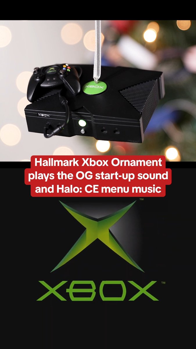 Hallmark 2026 XBOX ornament up for preorder at Amazon for $27.99, comes out July 20, exactly one week from today. Plays the sound from the original start-up animation followed by the menu music from Halo: Combat Evolved. #ad