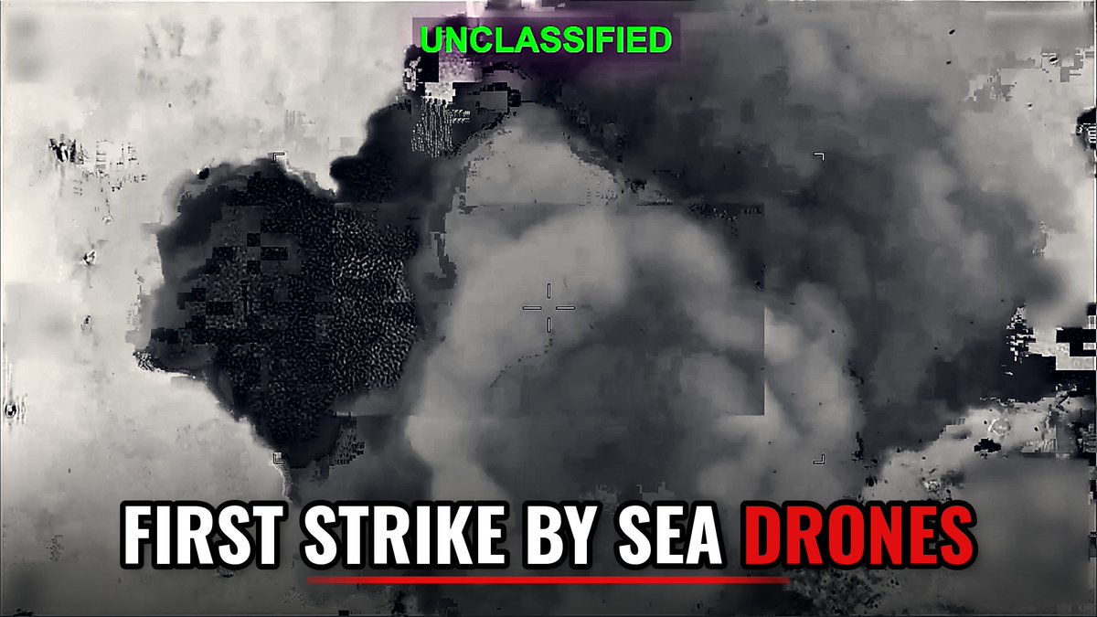 CENTCOM: Three unmanned Corsair sea drones just struck Iran's Bandar Abbas Naval Base, hitting a submarine and ship maintenance facility. First time American forces have used attack drone boats in combat.