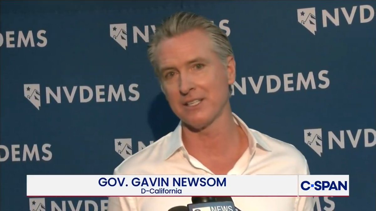 .Gavin Newsom on upcoming elections: "I want to win. The right is ruthless, they know how to win...so often my party, I say with love and respect, wants to win an argument and is willing to sacrifice an election. We need to win back the House of Representatives."