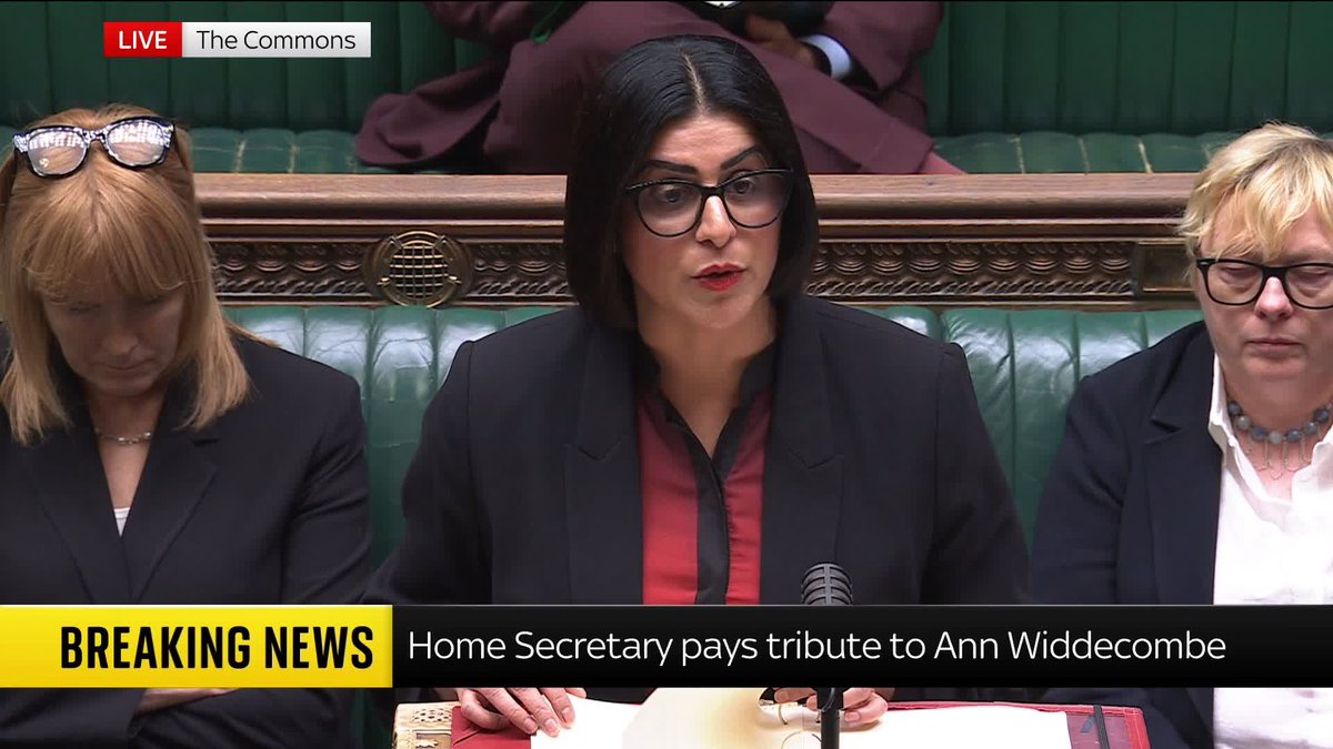 Home Secretary Shabana Mahmood says counter-terrorism police have "taken the lead" in the investigation into Ann Widdecombe's murder. She adds that a 28-year-old man who is being held by police was not known to Prevent. Latest: 📺 Sky 501 and Virgin 602