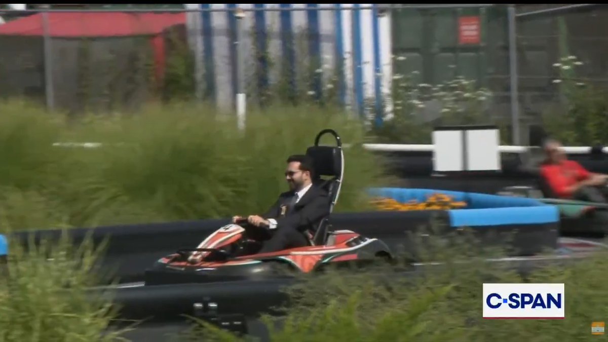 .Mayor Zohran Kwame Mamdani Zohran Mamdani and other officials race around the go-cart track at Coney Island