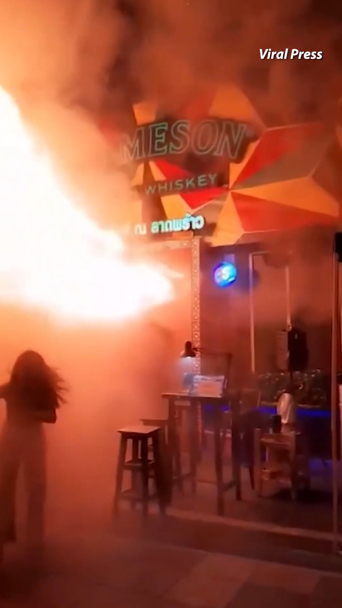 😳 Horrific video shows deadly fire in Bangkok Beer Hall.