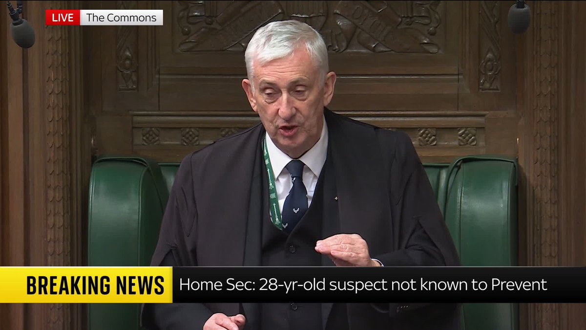 Commons Speaker Sir Lindsay Hoyle tells the Commons that the security of every MP is "equal" to him. He adds that he is "sorry" if some people believe this is not the case. Read more: 📺 Sky 501, Virgin 602, Freeview 233 and YouTube