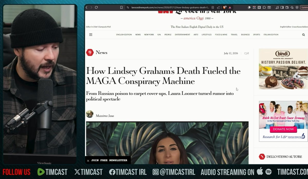 “I’m over it… I’m not going to spend my time and energy gloating over death.” In response to the news of Lindsey Graham’s death, Tim Pool slams the fake outrage and hate online.