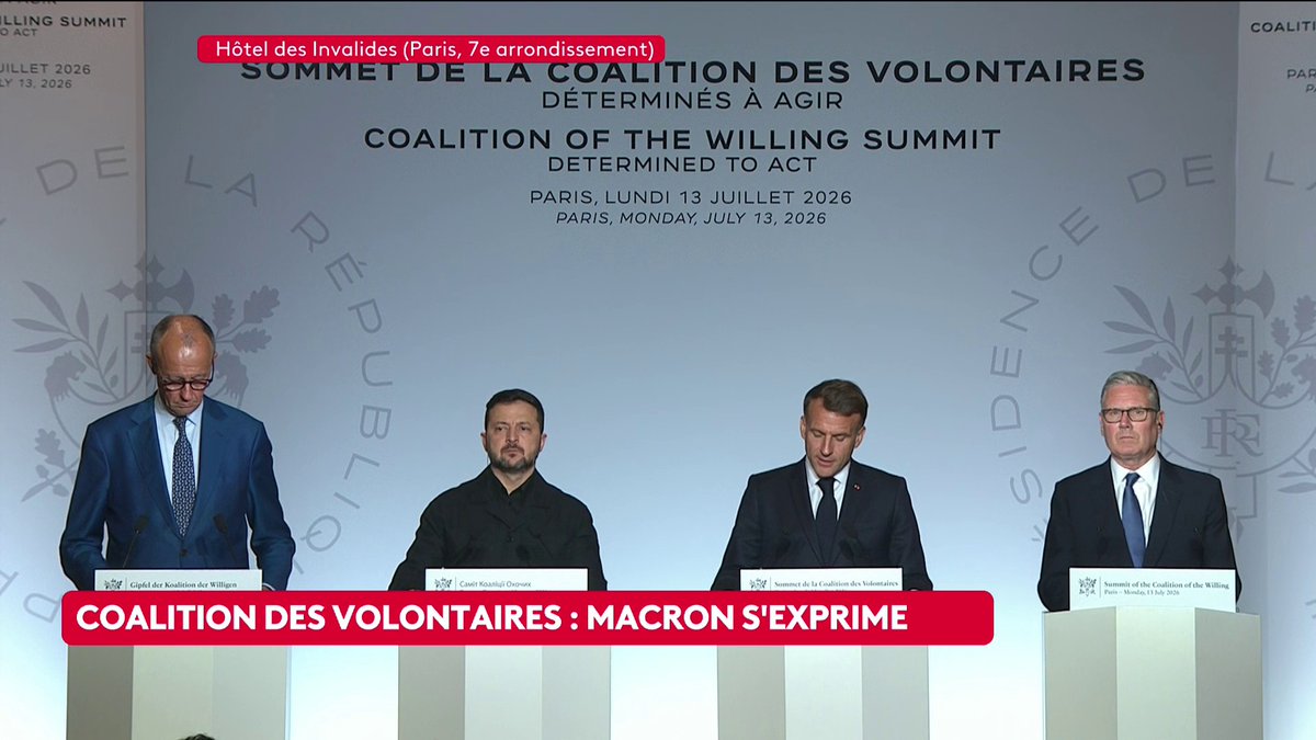 🔴 🗣️ Coalition des volontaires : Emmanuel Macron insiste sur "la modernisation de [l'aviation de] chasse ukrainienne" et annonce "le projet d'acquisition de 16 Rafale" par l'Ukraine. #canal16