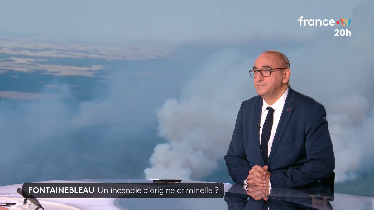 🔴 Incendie à Fontainebleau : "Les policiers et les gendarmes ont interpellé deux personnes au moment où l'on se parle" déclare le ministre de l'Intérieur, Laurent Nuñez, qui suspecte fortement que ce soit volontaire. #JT20h