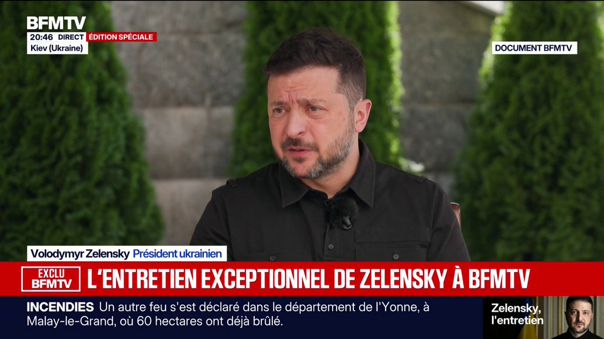 Guerre en Ukraine: "Je devais rester car je suis président, c'est mon boulot, ma responsabilité", affirme Volodymyr Zelensky, président ukrainien