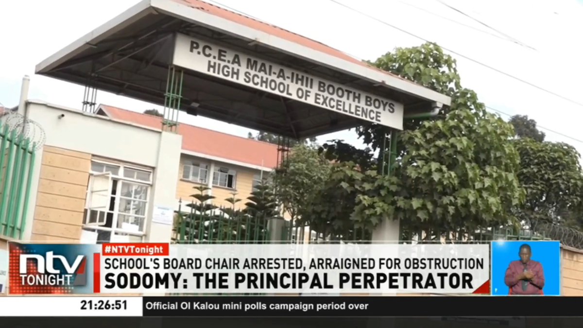 Sodomy: The Principal Perpetrator Police officers are holding the principal of Booth Boys High School in Kiambu following allegations that he sexually abused several students. #NTVTonight Ben Kitili
