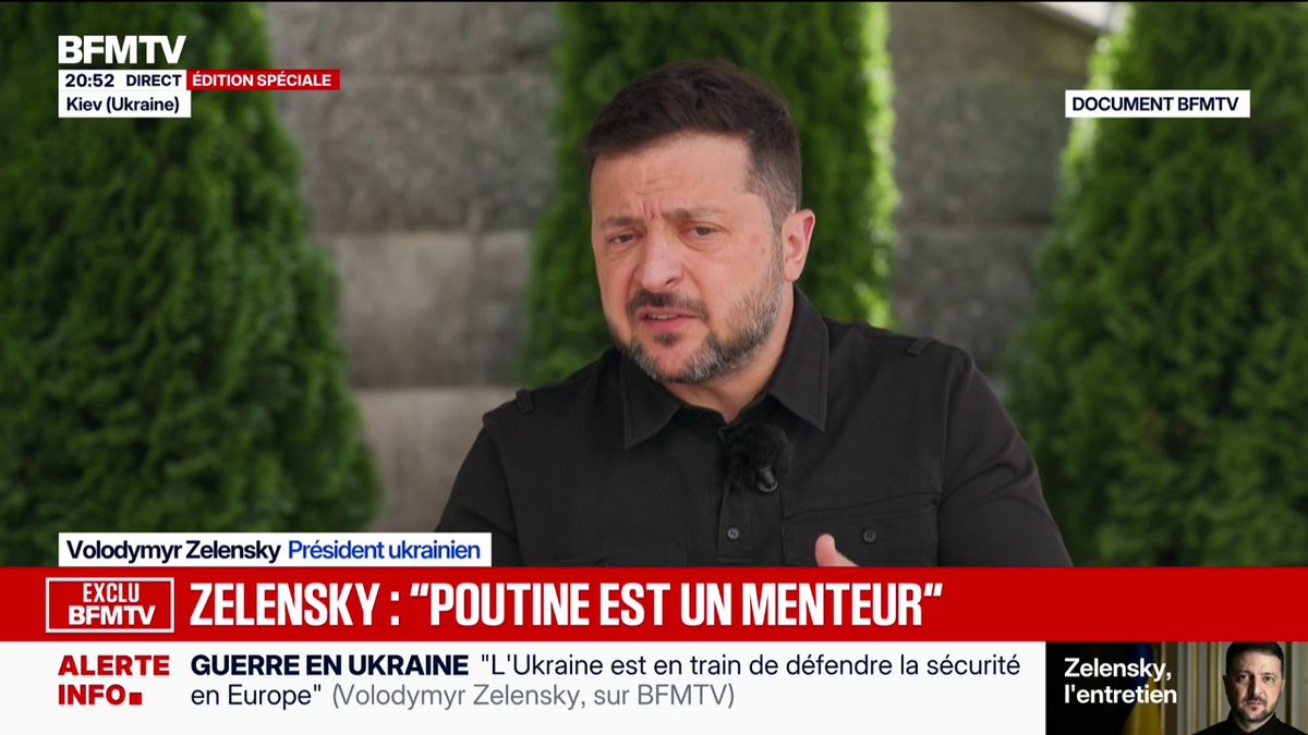 Guerre en Ukraine: "Vladimir Poutine est un menteur parce qu'il a besoin d'une victoire", estime Volodymyr Zelensky