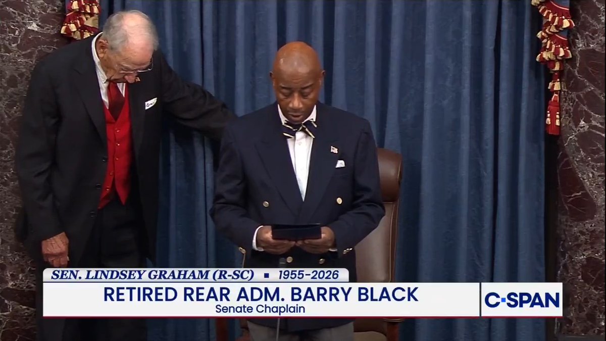 U.S. Senate Chaplain Barry Black: "Eternal God, as flags fly at half-staff throughout our nation to honor Senator Lindsey Graham, we give you thanks to you for his life and for his years of public service."