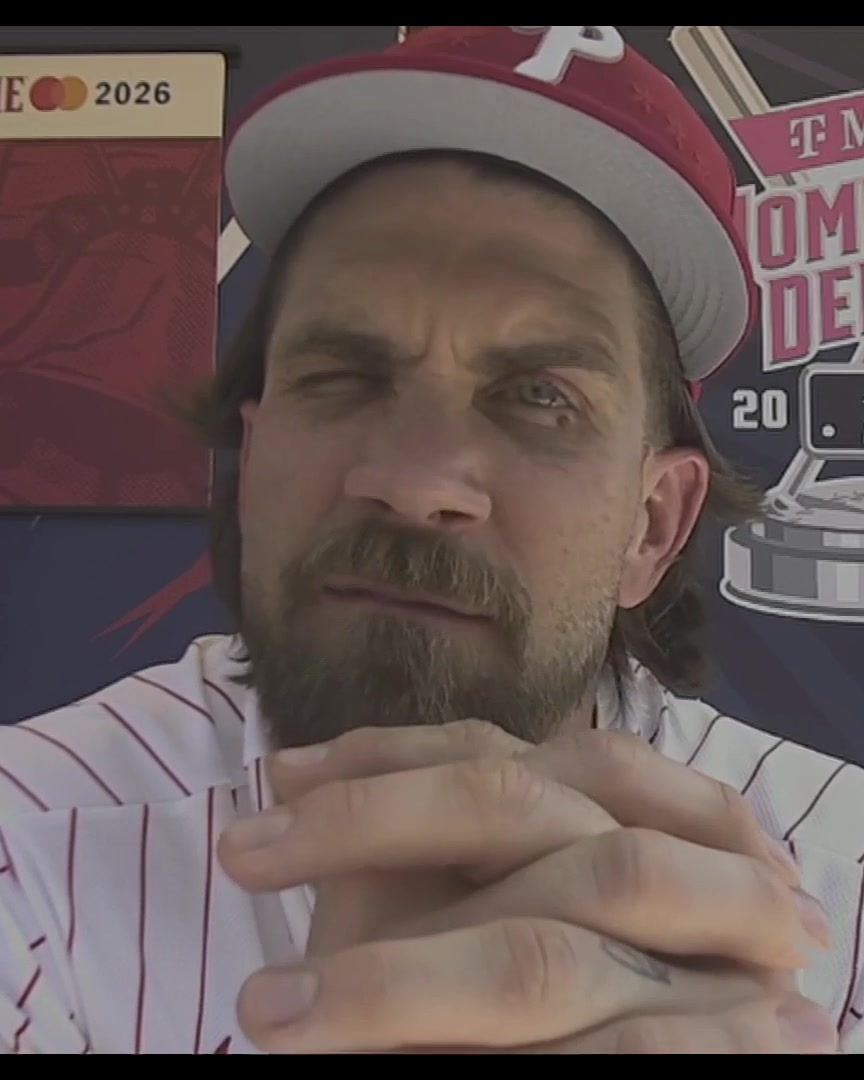 "He's one of the best to ever do it...I love watching him hit. It's crazy lefty or righty doesn't matter, he's very good at what he does" Bryce Harper when asked about his former teammate, Juan Soto: