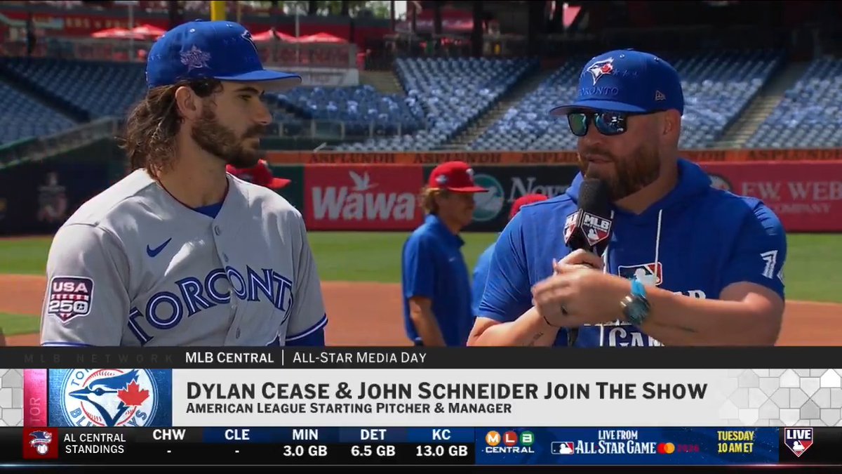 "I was a little disappointed when I didn't make it in '22, but getting to start one is a massive honor and I think that makes up for it." 😅 Toronto Blue Jays star Dylan Cease and manager John Schneider are enjoying the All-Star vibes! 📺 All-Star Media Day on MLB Network