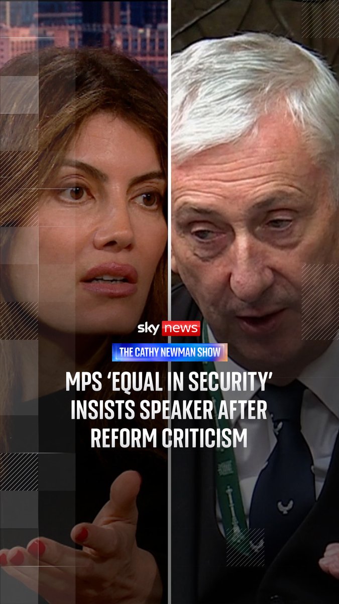 The Speaker of the House of Commons has insisted that MPs are "equal" when it comes to security after receiving criticism from Reform since the death of Ann Widdecombe. MPs from several parties came to the Speaker's defence today in the Commons, reports Cathy Newman.