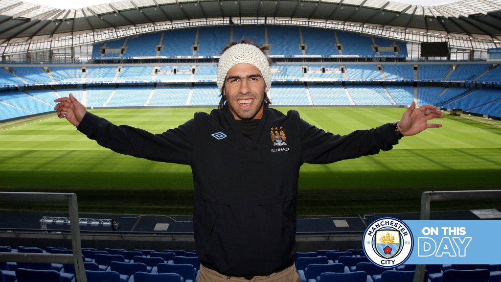 #OnThisDay: #ManCity signed Carlitos Tevez [2009] 🩵 148 Apps, 73 Goals, 35 Assists 🏆 FA Cup [x1] 🏆 Premier League [x1] 🏆 Community Shield [x1] 🏅 PFA TOTY [x1] 🏅 Manchester City POTY [x1] 🏅 Premier League POTM [x1] 🏅 Premier League Golden Boot [x1]