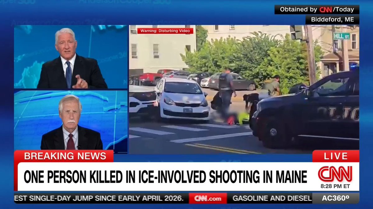 Maine Independent Senator Angus King calls for an "unvarnished transparent investigation" into today's deadly ICE shooting in his state.