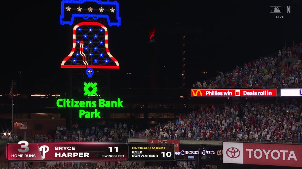 482 FEET FROM BRYCE HARPER 🔥 The T‑Mobile Home Run Derby is LIVE NOW on Netflix! #HRDerby