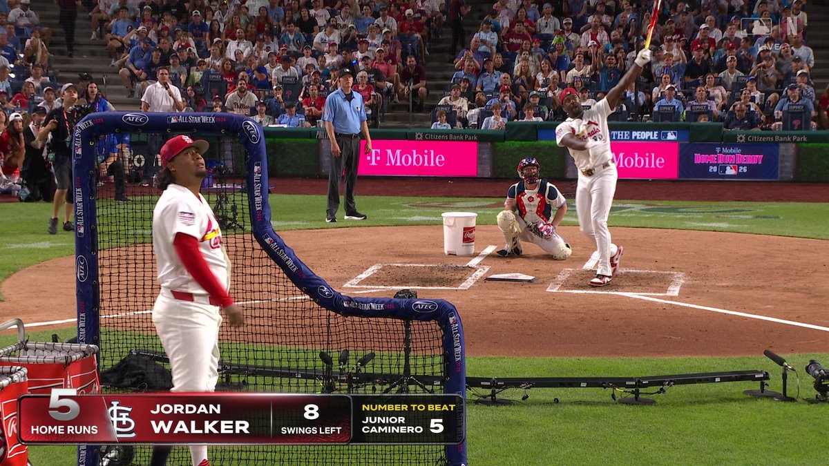 Jordan Walker punches his ticket to the Home Run Derby final, eliminating Junior Caminero in the process 👏 The T‑Mobile Home Run Derby is LIVE NOW on Netflix! #HRDerby