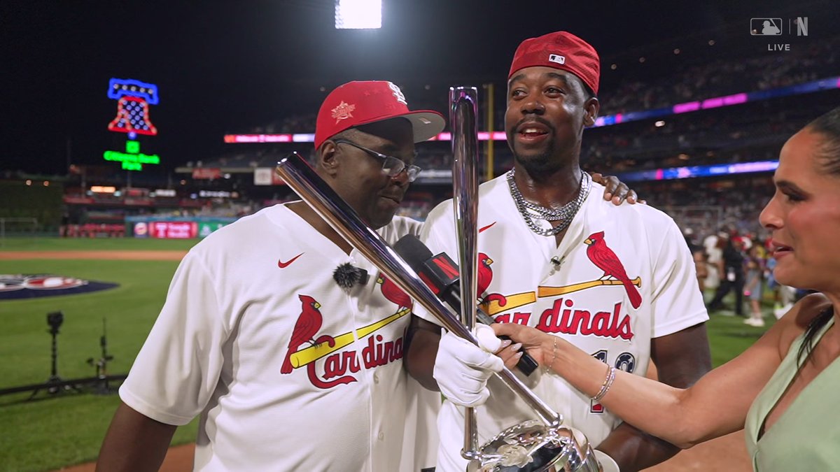 Jordan Walker with his dad after winning the Home Run Derby is what baseball is all about 🥺❤️ The T‑Mobile Home Run Derby is LIVE NOW on Netflix! #HRDerby