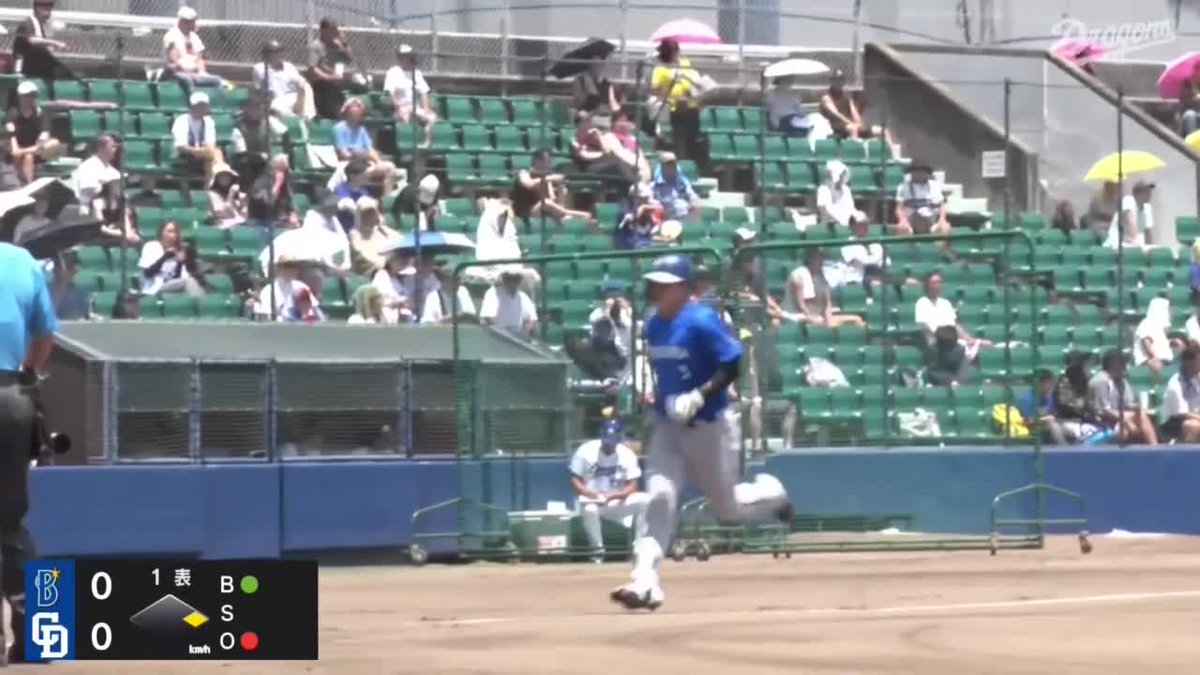 白昼堂々の一番星 左中間に持っていった💪 ドラ1ルーキー・小田康一郎が先制ホームラン ⚾️中日×DeNA（ファーム） #イージースポーツ #baystars #だったらDAZN